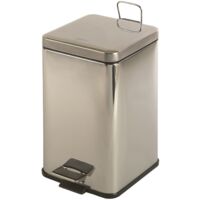 MEDICLINICS PP1206C Cubo Pedal Cuadrado 6l Inox Brillo - ref: PP1206C