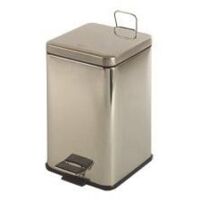 MEDICLINICS PP1214C Cubo Pedal Cuadrado 14,5 l Inox Brillo - ref: PP1214C