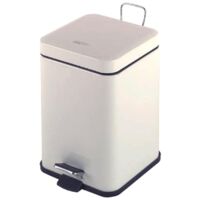 MEDICLINICS PP1206 Cubo Pedal Cuadrado 6l Blanco - ref: PP1206