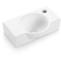Vasque céramique Lave-Mains à fixer VENECIA - Blanc Brillant - L400 x l265 x H110 mm - Bathco