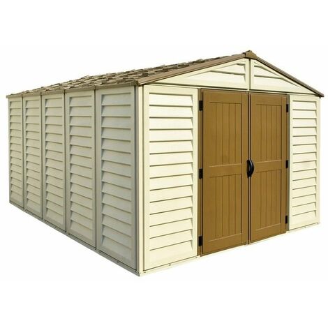 Gartenhaus aus PVC WoodBridge Plus 10,5'x13' Duramax Premier, 325 x 405 x 233 cm, von Ezooza