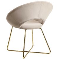 Mila Möbel Esszimmerstuhl Samt Beige Küchenstuhl mit goldenen Beinen