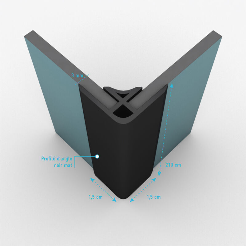 Profilo Angolare Alluminio 50x25x2mm - Nero Opaco 2500mm