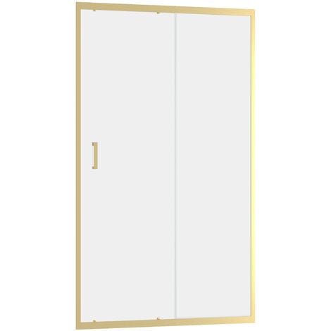 Porta scorrevole per doccia 120x200cm - Profilo Oro Spazzolato - Vetro temperato 6 mm - GOLDY CRUSH