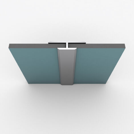 Profilo di giunzione in Alluminio con finitura Anodizzato Brillante per Pannelli murali - 20x5x2100 mm