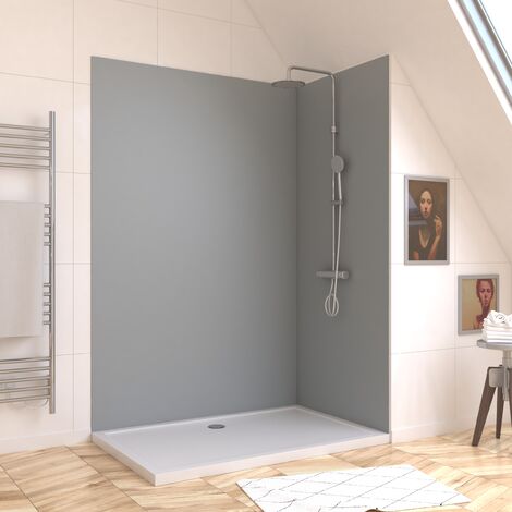 LOTTO di 2 Pannelli Murali per Bagno in Alluminio Silver- 90 y 120x210cm - WALL'IT