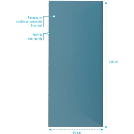 Pannello murale con finitura in alluminio blu 90 x 210 cm - WALL'IT BLEU