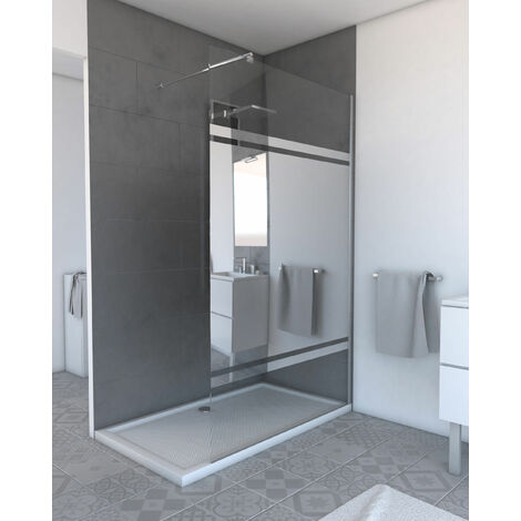 Specchio con doccia a parete 120 cm Profilo Chrome - Freedom 2 Mirror 120 +  Barra di fissaggio