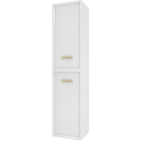 Colonna Bagno Sospesa LILA IDMarket – 3 Ripiani In Bianco, 25x25x114 Cm, Ideale Per Piccoli Spazi