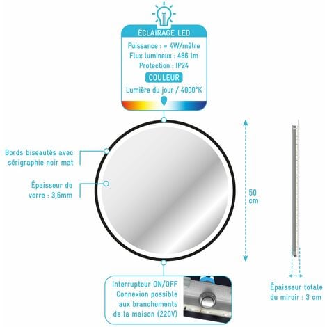 Specchio rotondo - 60x60x4cm - GO ROUND 60