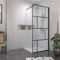 Pack Parete Doccia 90x195 cm + Piatto Piastrellabile 90x90 Riducibile + Scarico Orizzontale