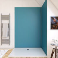 Pannello a parete con doccia in alluminio blu - 120 x 210 cm - Blue Wall'it 120