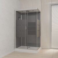 Cabina doccia rettangolare 110x80x215 cm - Rettangolo a strisce argentato