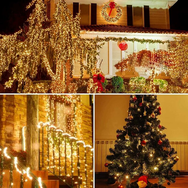 Lichterkette, Karneval, Hochzeit, Außen- und Innengartenbeleuchtung, LED-Girlande,  Baumlicht-Girlande für Weihnachtsbaum, 30 m, 300 LEDs