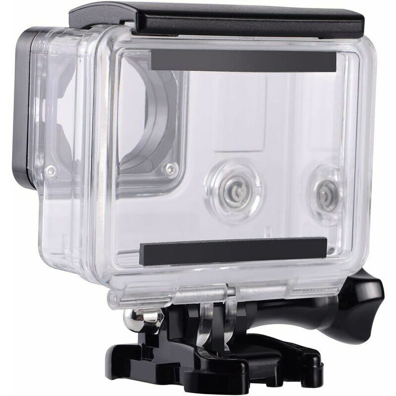 Wasserdichtes Gehäuse für Action-Kamera, wasserdichtes Set mit 2 Stück  Silikonschutz + 3 Stück gehärtetem Glas