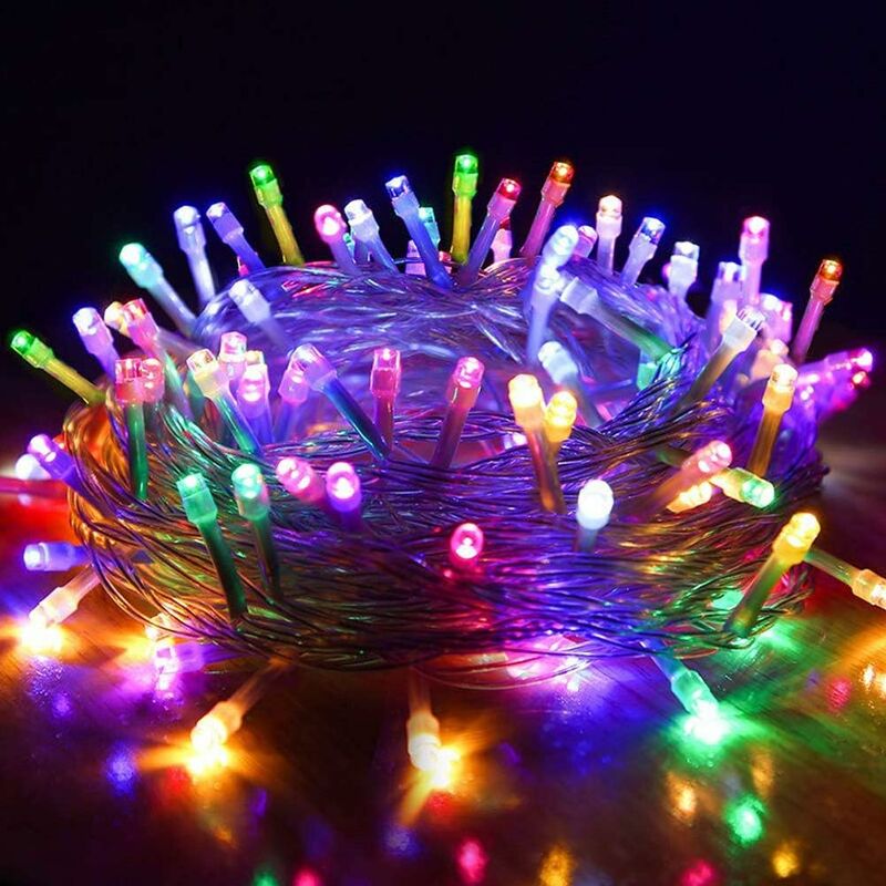 LED-Lichterkette, Sternenhimmel, Weihnachtsbaumdekoration, Licht für  drinnen und draußen, dekoratives schwarzes Kabel, 50 m, 150 Fuß, Festival
