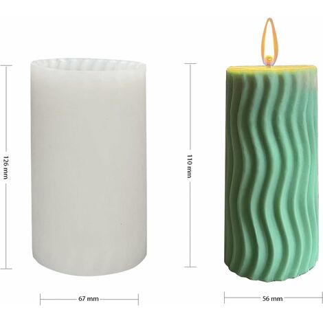 Kerzenformen aus Silikon, Kerzensäulen, 3D-geometrische Formen, Kerzenform, 110 mm, x Kerze, Silikonform, große 56 Seife