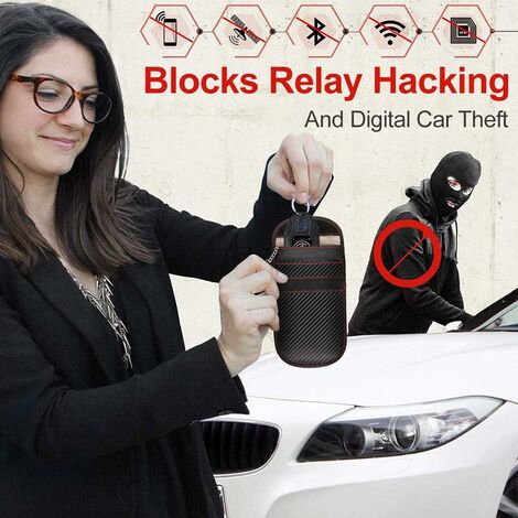 Keyless Go Protection Autoschlüssel [Packung mit 2], Schutztasche für  Funkschlüssel, Strahlenschutztasche RFID-Blocker, NFC, Automatischer Anti
