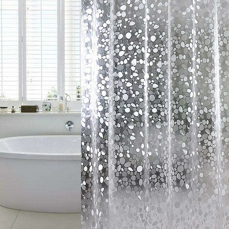 Duschvorhang Wasserdicht Duschrollo Badewannenvorhang mit Ringe Textil 240 x 180