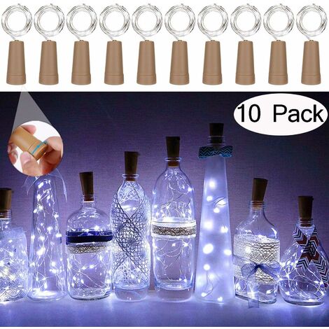 12x 2m 20 LED Flaschenlicht Glas Korken Licht Lichterkette für Party Garten deko 