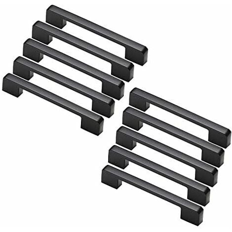 10 Stück Türgriffe Schwarz Zinklegierung Griffe T Bar Stick Küchenschrank  Lochabstand 128mm,SOEKAVIA