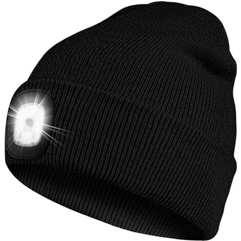 Bonnet LED avec lumière - Cadeaux de bas de Noël pour hommes et femmes avec  lampe de poche Bonnet avec lampe frontale Bonnet d'hiver 