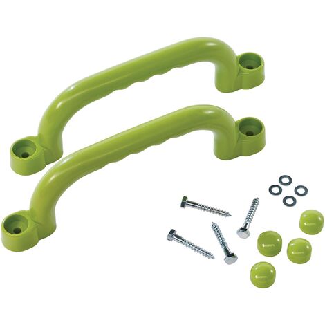Juego de manijas de plástico verde – Para parque infantil y Marcos de escalada - 250 x 75 mm