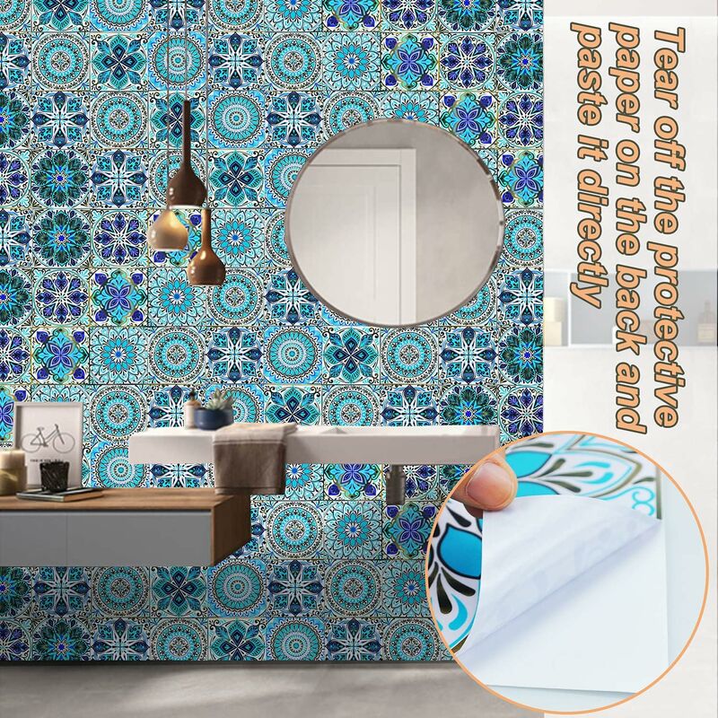 Bagno Autoadesivo Mosaico 24 X Stile Marocchino Piastrella Muro Adesivi Cucina