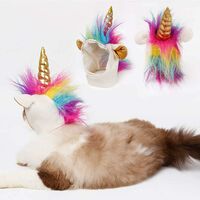 BETTE Criniera di unicorno per cane di piccola taglia e gatto, costume cosplay per Halloween, Natale, Pasqua, festival, festa, attività