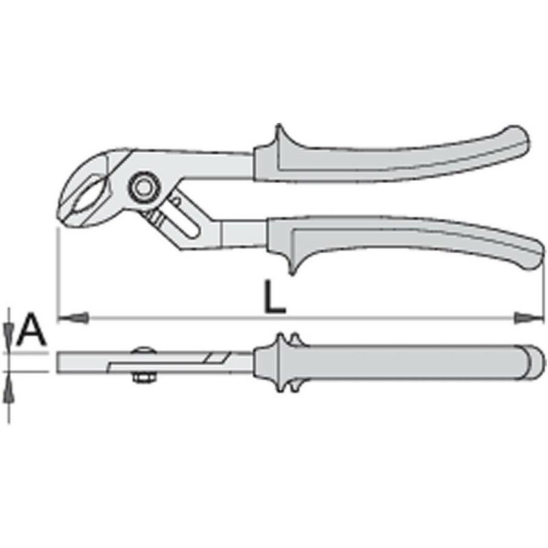 608692 UNIOR - Pinces, réglables; Lg.pince: 300mm; Acier chrome-vanadium;  445/4G; UNIOR-608692