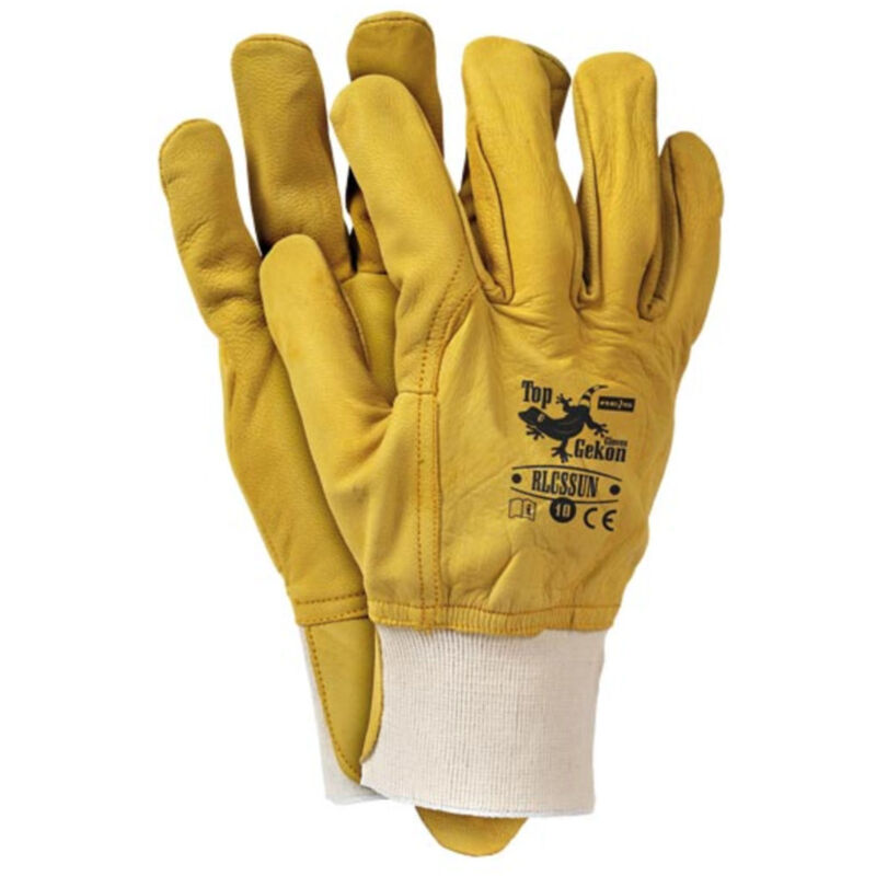 Hase Safety 212100 Oldenburg Rindspaltleder-Schutzhandschuhe beige/grau