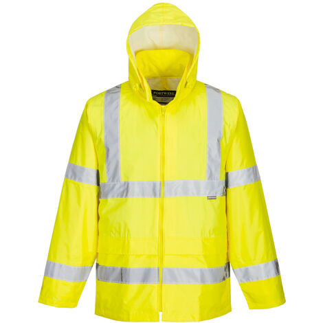 Portwest Warnschutz Regenjacke für Herren H440 Gelb 3XL