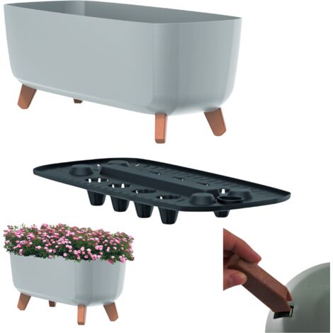 Prosperplast Blumentopf GRACIA CASE Hellgrau 58 cm