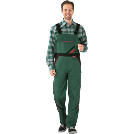 Planam Highline Latzhose grün/schwarz/rot 50