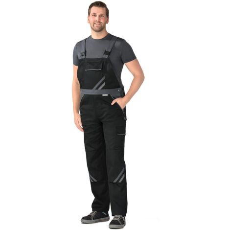 Planam Highline Latzhose schwarz/schiefer/zink 70