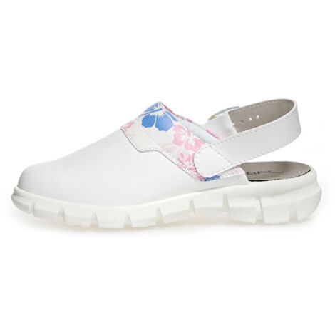 Abeba (7320) Clog Berufsschuhe Dynamic OB mit Motiv weiß 42