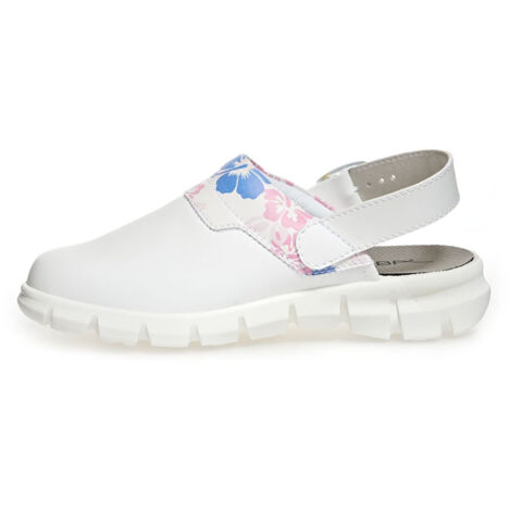 Abeba (7320) Clog Berufsschuhe Dynamic OB mit Motiv weiß 43