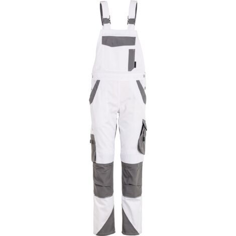 Planam Norit Damen Latzhose weiß/zink 44 (1/4)