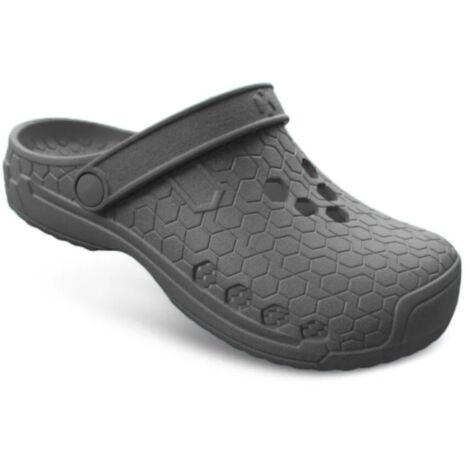TAMS® Unisex Gartenclogs mit Schnalle"Hex Clap" aus weichem EVA Grau 42