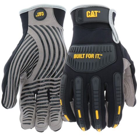 CAT Handschuhe aus Synthetik mit Silikon-Griff Schwarz/Grau L (1/5)
