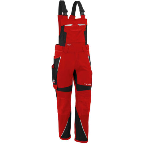 Grizzlyskin Latzhose "IRON" rot/schwarz N62