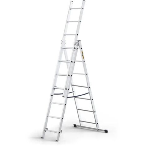 Drabest Aluminium-Haushaltsleiter 3-teilig, 150 kg 7 Stufen