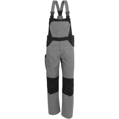 Qualitex Latzhose X-Serie, Größe: 64, Farbe: grau/schwarz (1/2)