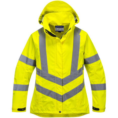 Portwest atmungsaktive Damen Warnschutzjacke mit Kapuze, 40+ UPF (1/5)