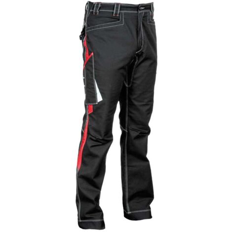 Arbeitshose MONTIJO - Schwarz/Rot 2XL - FR (50) - EU (56)