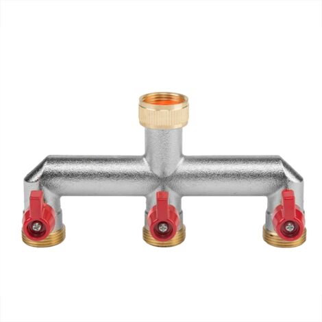 3/4" regulierbarer 2 oder 3-fach-Verteiler mit Absperrhähnen aus Messing 3-fach