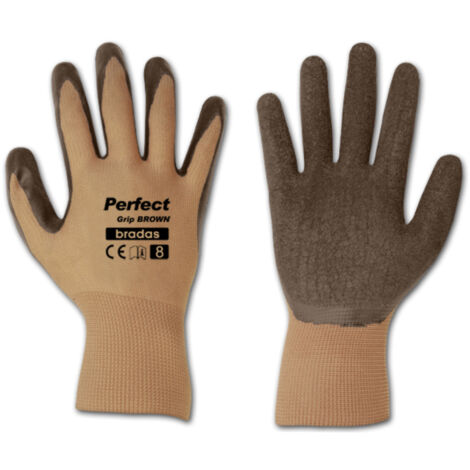 Arbeitshandschuhe mit Latexbeschichtung versch. Farben 9 braun