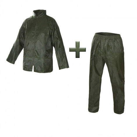 2-tlg. Regenanzug aus Nylon in Grün 3XL