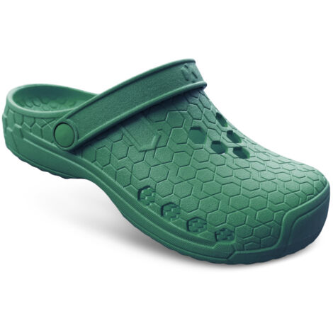 TAMS® Unisex Gartenclogs mit Schnalle "Hex Clap" aus weichem EVA Grün 36