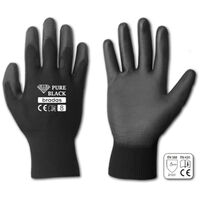 Arbeitshandschuhe mit PU-Beschichtung in Schwarz 10